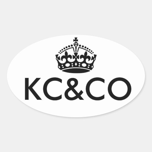 Keep Calm and Carry On – 背景の変更 楕円形シール (正面)