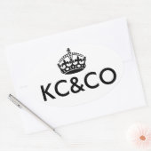 Keep Calm and Carry On – 背景の変更 楕円形シール (封筒)