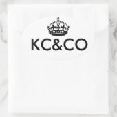 Keep Calm and Carry On – 背景の変更 楕円形シール (バッグ)