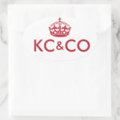 Keep Calm and Carry On – 背景の変更 楕円形シール (バッグ)