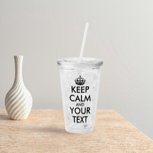 Keep Calm and Carry On – 自分で作成 アクリルタンブラー