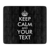 Keep Calm and Carry On – 自分で作成 カッティングボード (正面)