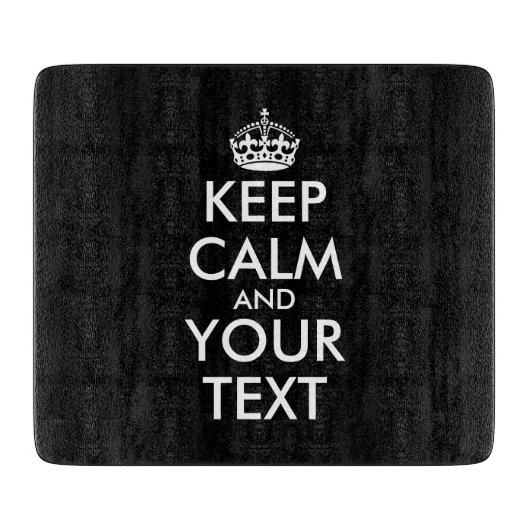 Keep Calm and Carry On – 自分で作成 カッティングボード (正面)