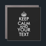 Keep Calm and Carry On – 自分で作成 カーマグネット<br><div class="desc">自分で文字を追加カスタムして、自分のKeep Calm and Carry Onデザインを作成する。おもしろい好きの人々人気があるとみんなのスローガンだ。</div>