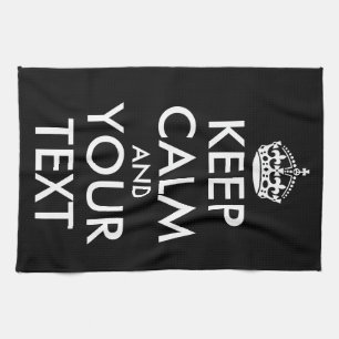 Keep Calm and Carry On – 自分で作成 キッチンタオル