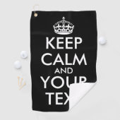 Keep Calm and Carry On – 自分で作成 ゴルフタオル (インサイチュ)