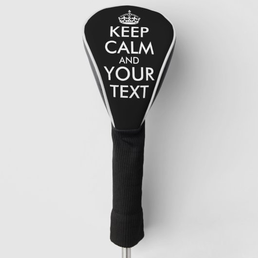 Keep Calm and Carry On – 自分で作成 ゴルフヘッドカバー (正面)