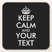 Keep Calm and Carry On – 自分で作成 スクエアペーパーコースター (正面)