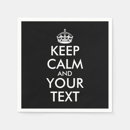 Keep Calm and Carry On – 自分で作成 スタンダードカクテルナプキン (正面)