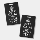 Keep Calm and Carry On – 自分で作成 バッジ (正面＆裏面)