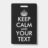 Keep Calm and Carry On – 自分で作成 バッジ (裏面)