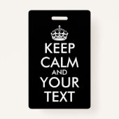 Keep Calm and Carry On – 自分で作成 バッジ (裏面)