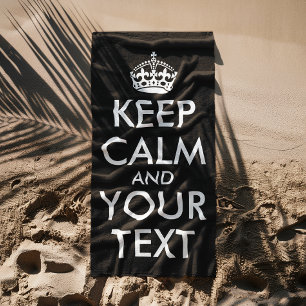 Keep Calm and Carry On – 自分で作成 ビーチタオル