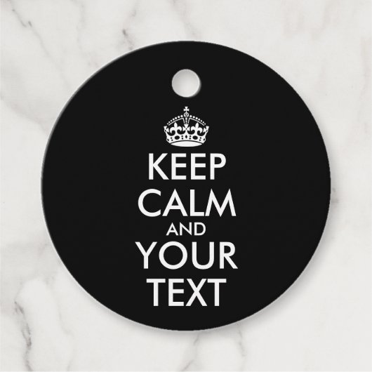 Keep Calm and Carry On – 自分で作成 フェイバータグ (正面)