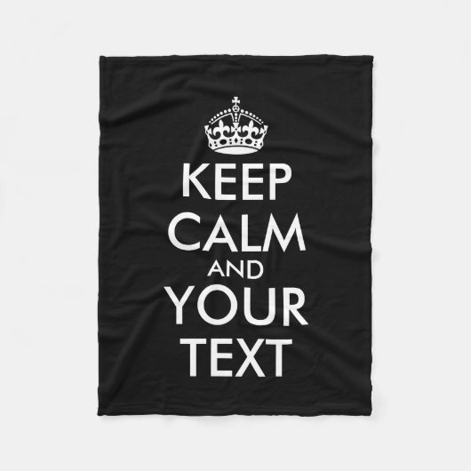 Keep Calm and Carry On – 自分で作成 フリースブランケット (正面)