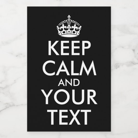 Keep Calm and Carry On – 自分で作成 フードラベル (シングルラベル)