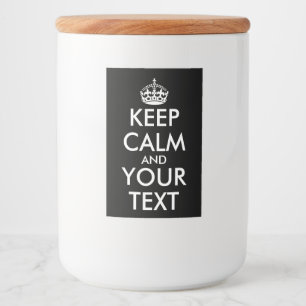 Keep Calm and Carry On – 自分で作成 フードラベル