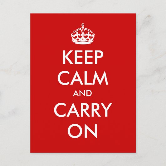"Keep Calm and Carry On" – 自分で作成! ポストカード (正面)