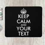 Keep Calm and Carry On – 自分で作成 マウスパッド<br><div class="desc">自分で文字を追加カスタムして、自分のKeep Calm and Carry Onデザインを作成する。おもしろい好きの人々人気があるとみんなのスローガンだ。</div>