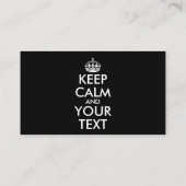 Keep Calm and Carry On – 自分で作成 割引カード (裏面)