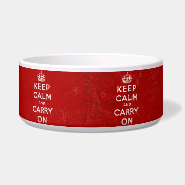 Keep Calm and Carry On、赤くか白いヴィンテージ ボウル (正面)