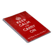 Keep Calm and Carry On、赤と白ヴィンテージ ノートブック (右側)