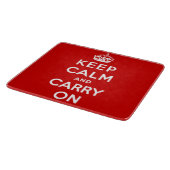 Keep Calm and Carry On(赤デザイン) カッティングボード (角)