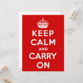 Keep Calm and Carry On(赤デザイン) カード (正面/裏面インサイチュ)
