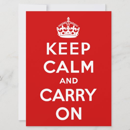Keep Calm and Carry On(赤デザイン) カード (正面)