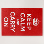 Keep Calm and Carry On(赤デザイン) ジグソーパズル (横)