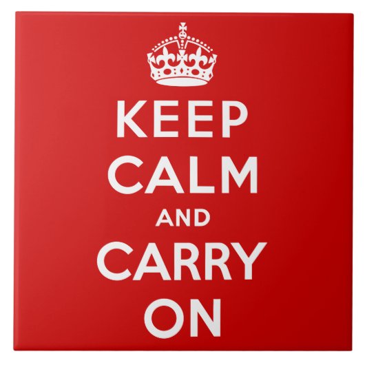 Keep Calm and Carry On(赤デザイン) タイル (正面)