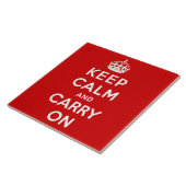 Keep Calm and Carry On(赤デザイン) タイル (側面)