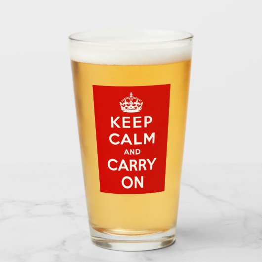 Keep Calm and Carry On(赤デザイン) タンブラーグラス (ドリンク正面)