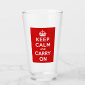 Keep Calm and Carry On(赤デザイン) タンブラーグラス (正面)