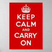 Keep Calm and Carry On – 赤 ポスター (正面)