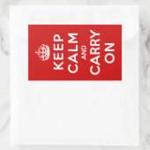 Keep Calm and Carry On 長方形シール (バッグ)