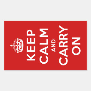 Keep Calm and Carry On 長方形シール