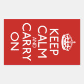 Keep Calm and Carry On 長方形シール (正面)