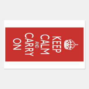 Keep Calm and Carry On 長方形シール