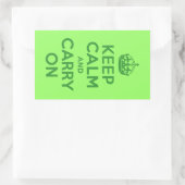 Keep Calm and Carry On 長方形シール (バッグ)