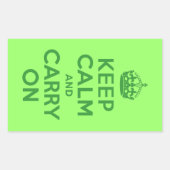 Keep Calm and Carry On 長方形シール (正面)