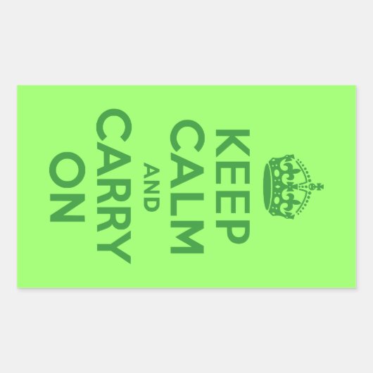 Keep Calm and Carry On 長方形シール (正面)