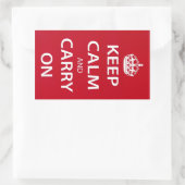 Keep Calm and Carry On 長方形シール (バッグ)