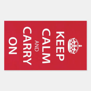Keep Calm and Carry On 長方形シール