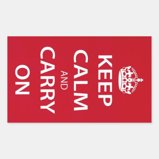 Keep Calm and Carry On 長方形シール (正面)
