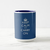 Keep Calm and Carry On (青い) マグカップ (中央)
