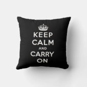 Keep Calm and Carry On(黒いデザイン) クッション (裏面)