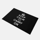 Keep Calm and Carry On(黒いデザイン) ドアマット (アングル)