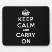 Keep Calm and Carry On(黒いデザイン) マウスパッド (正面)