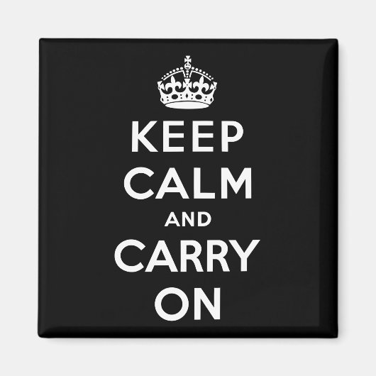 Keep Calm and Carry On(黒いデザイン) マグネット (正面)